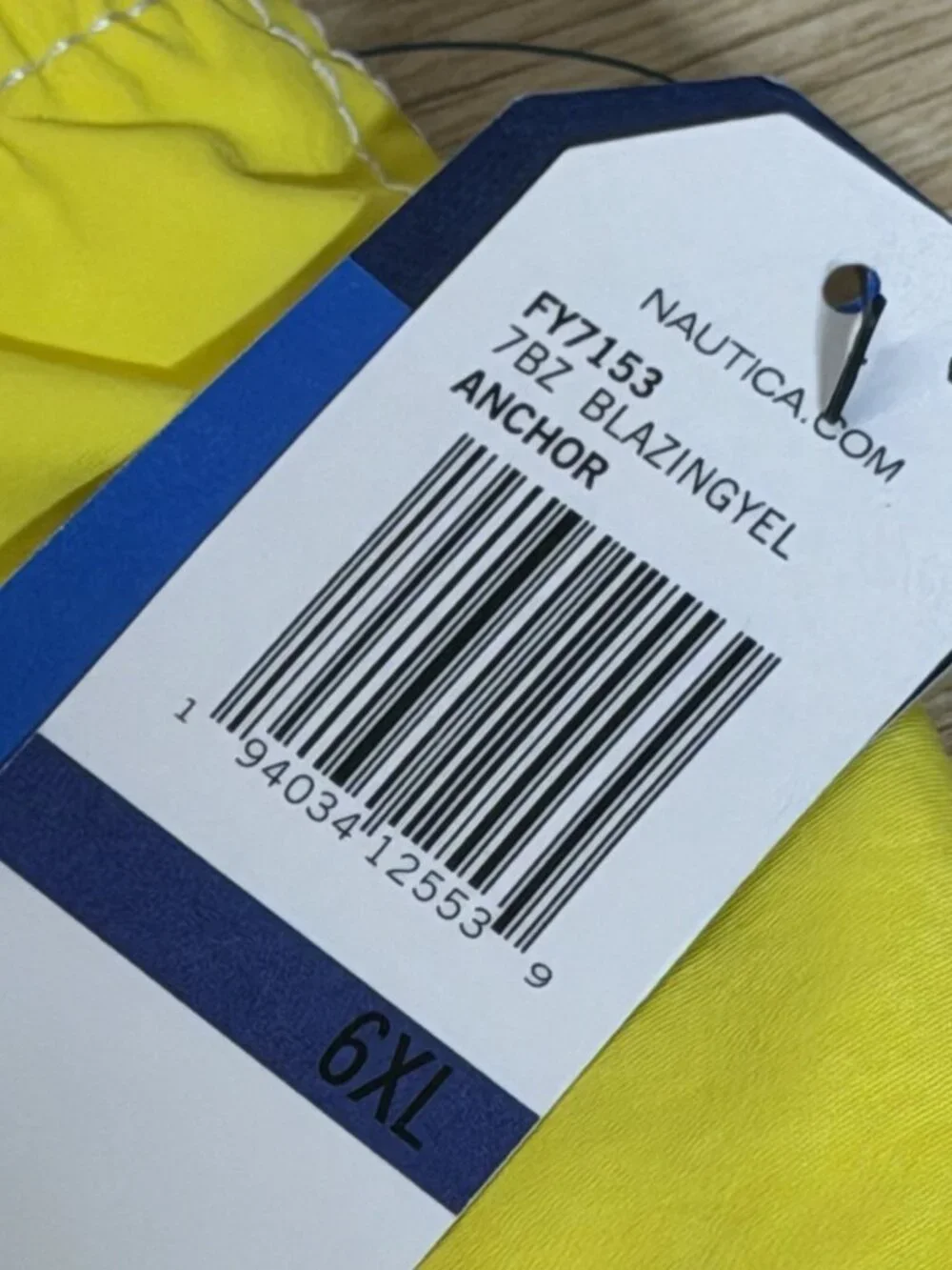 Nautica Swim Shorts Mens 6XL Yellow Performance Boxer Liner Quick Dry Trunks NEW